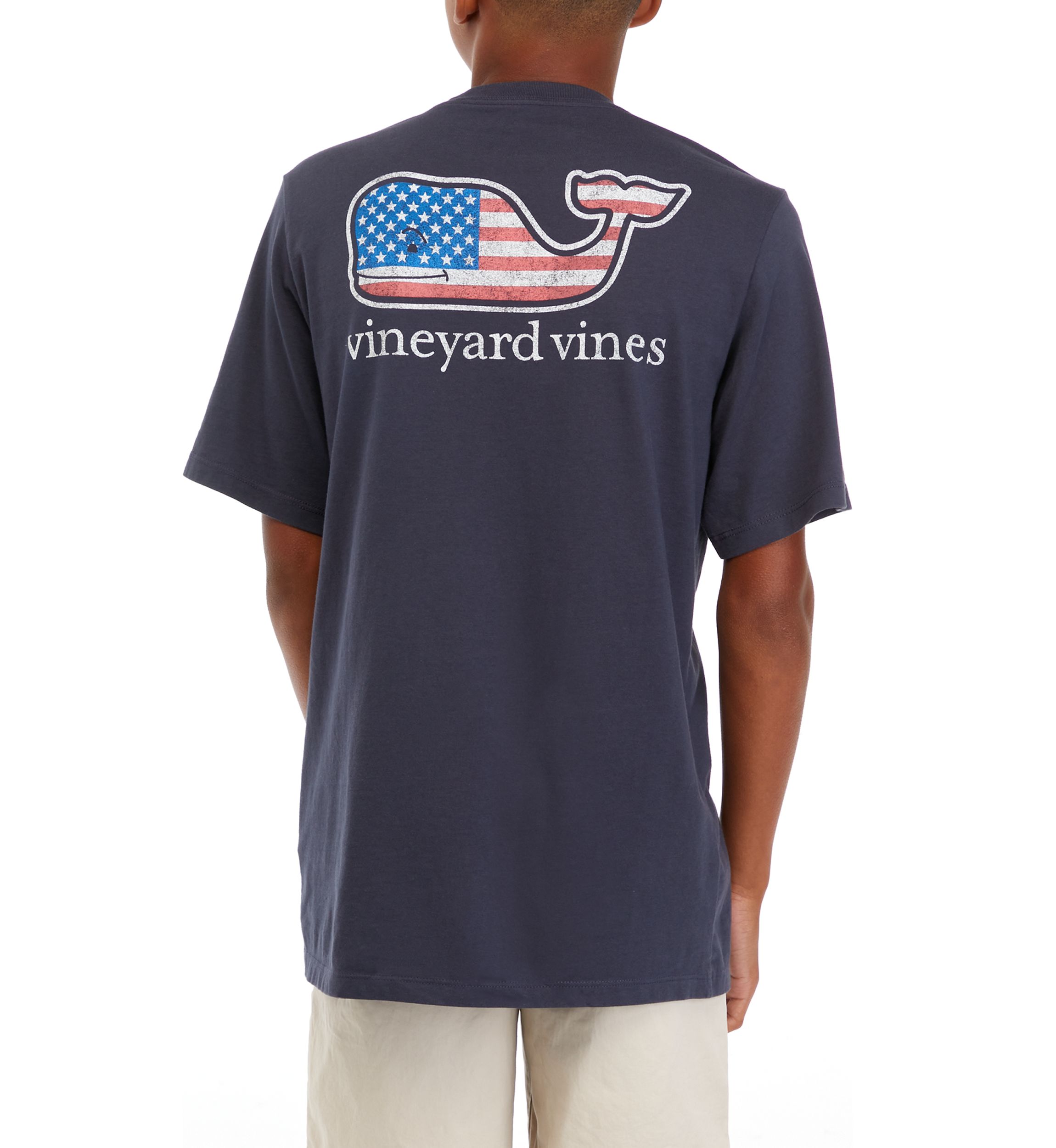 Boys 8-20 Flag Whale Short Sleeve T-Shirt