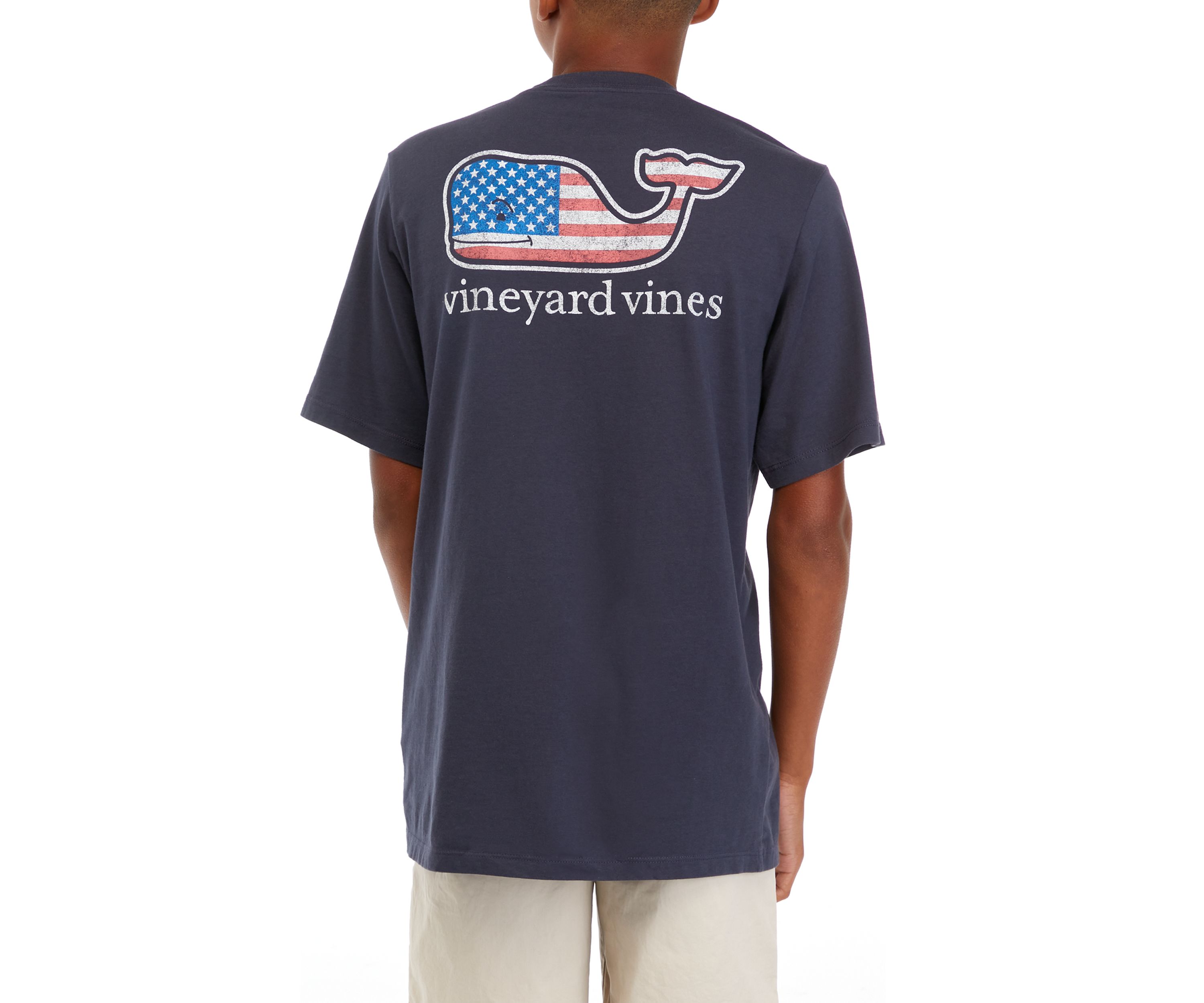 Boys 8-20 Flag Whale Short Sleeve T-Shirt