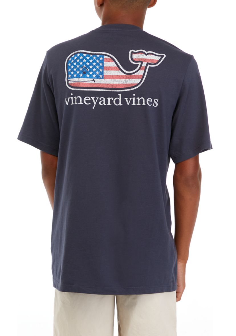 Boys 8-20 Flag Whale Short Sleeve T-Shirt