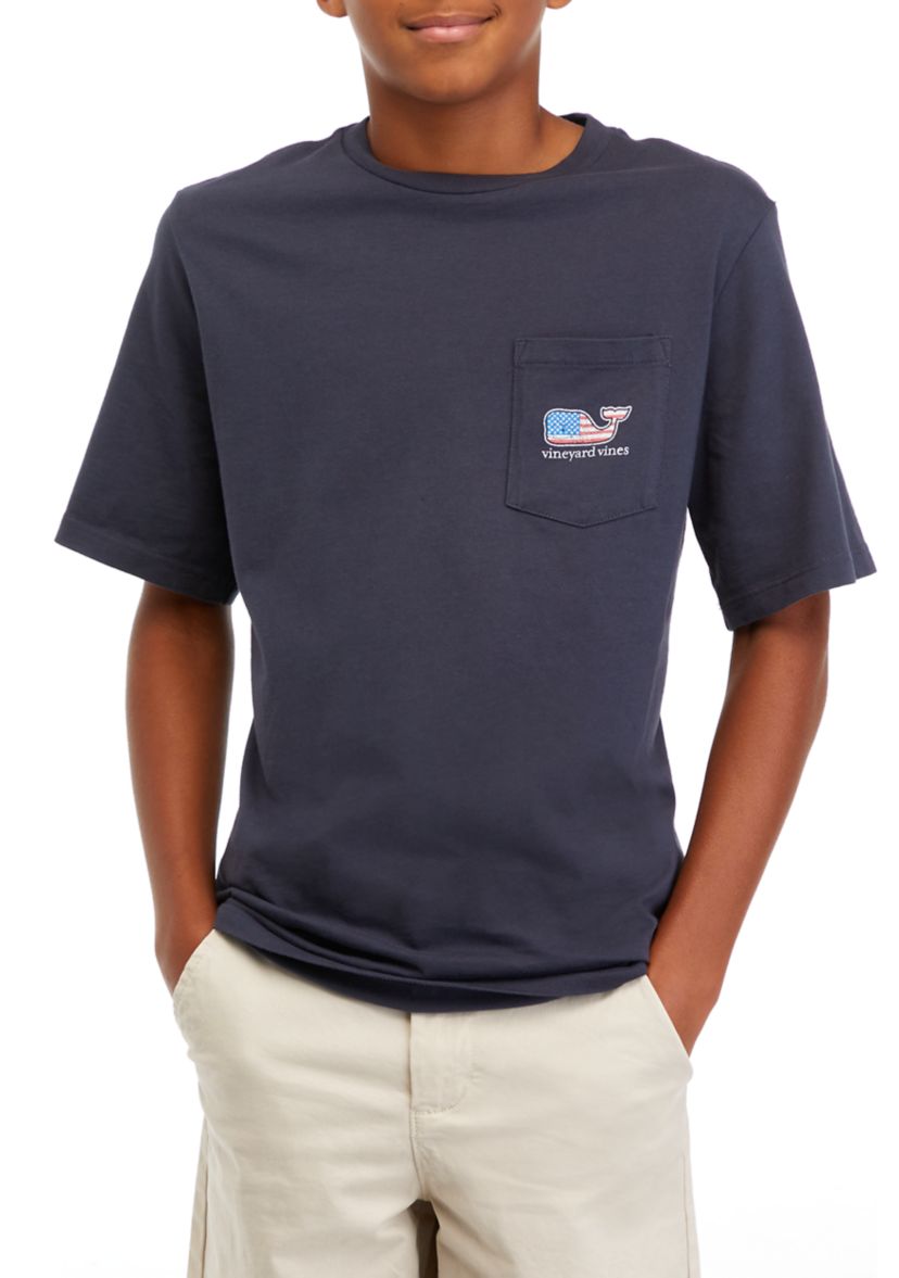 Boys 8-20 Flag Whale Short Sleeve T-Shirt