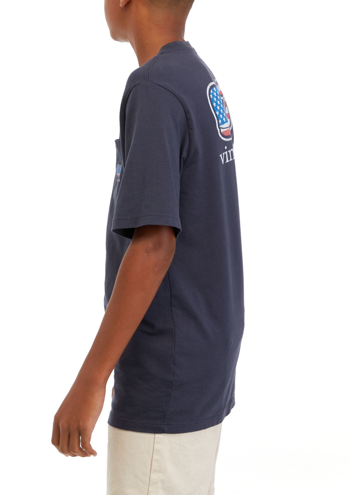 Boys 8-20 Flag Whale Short Sleeve T-Shirt