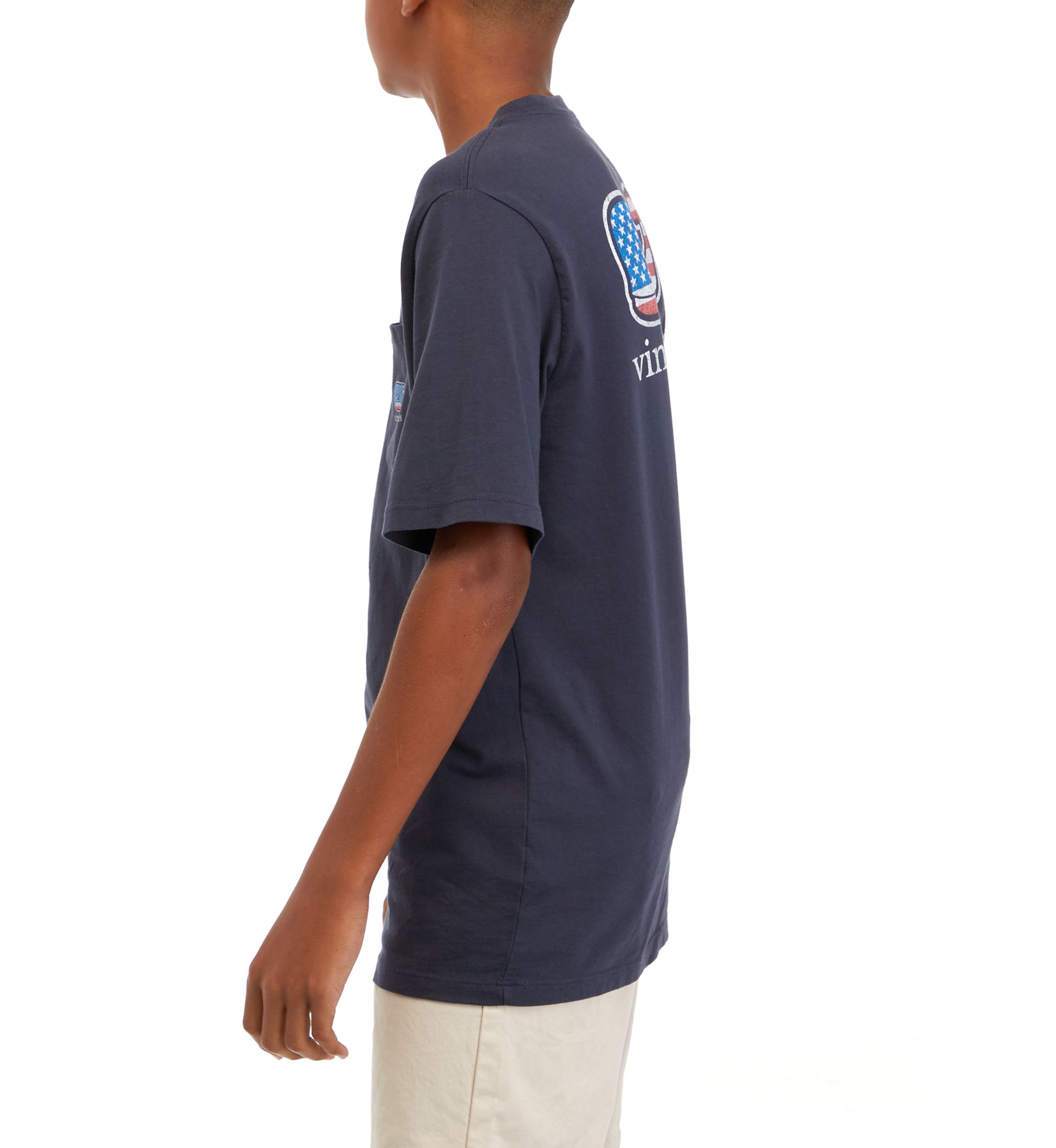 Boys 8-20 Flag Whale Short Sleeve T-Shirt