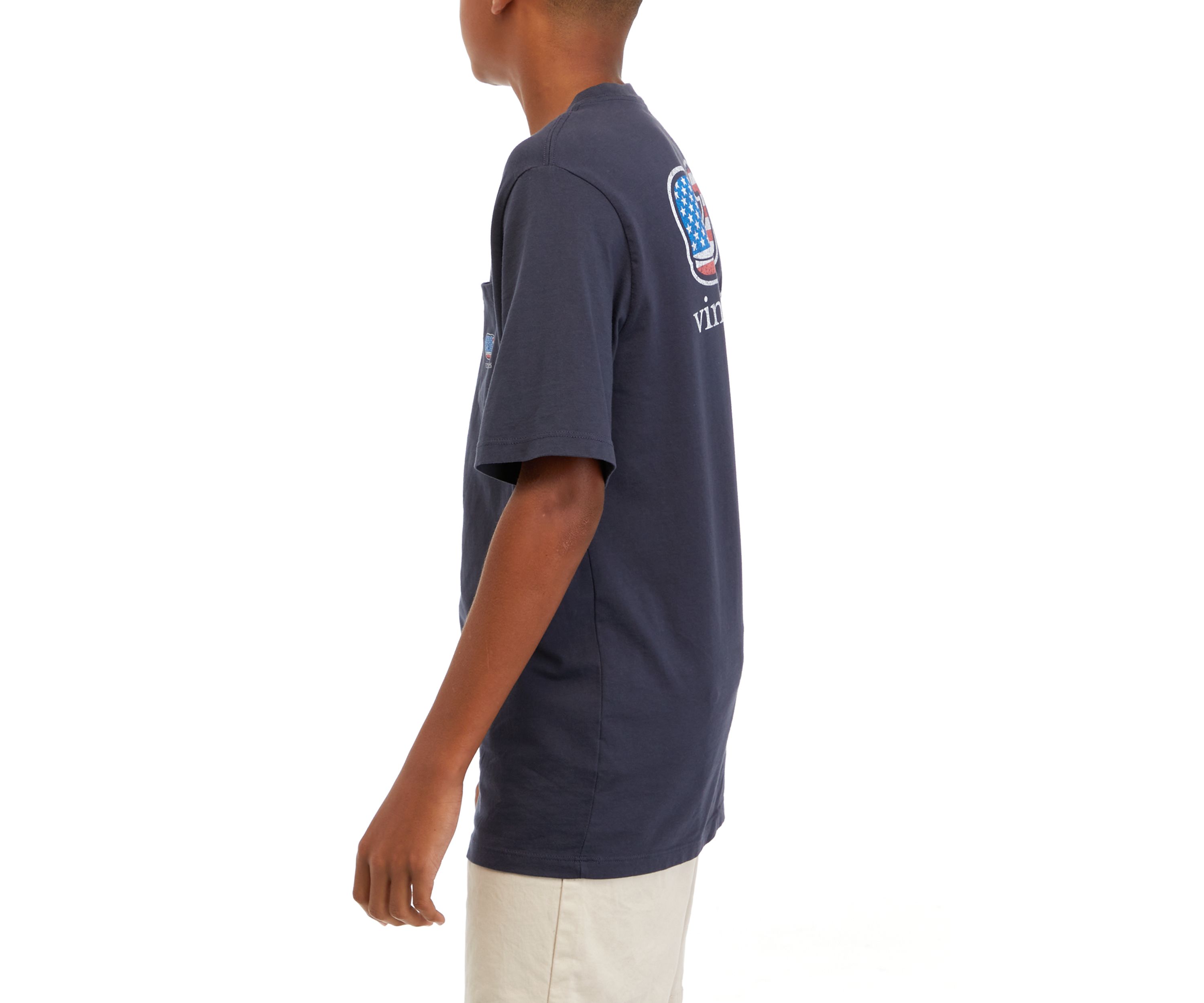 Boys 8-20 Flag Whale Short Sleeve T-Shirt