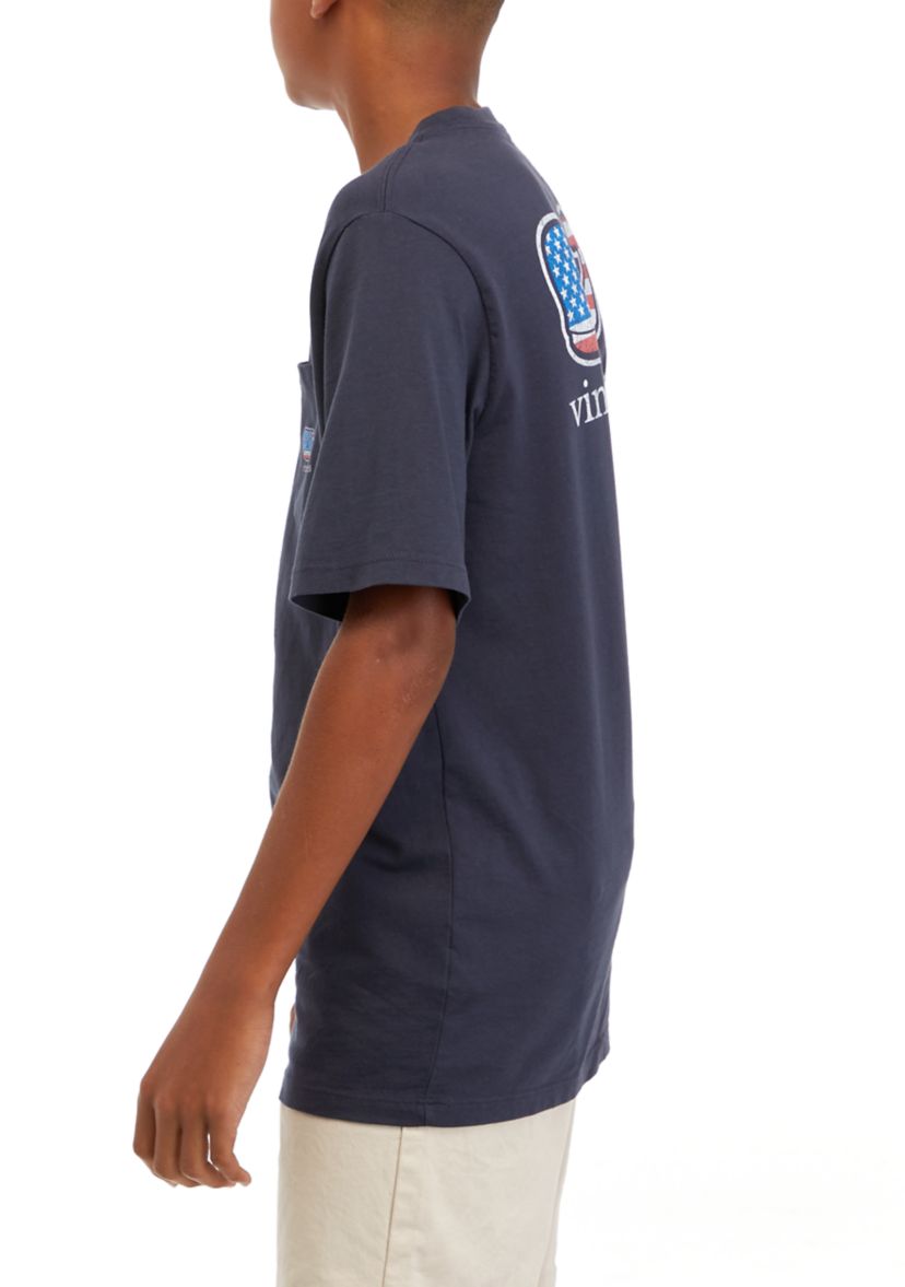 Boys 8-20 Flag Whale Short Sleeve T-Shirt