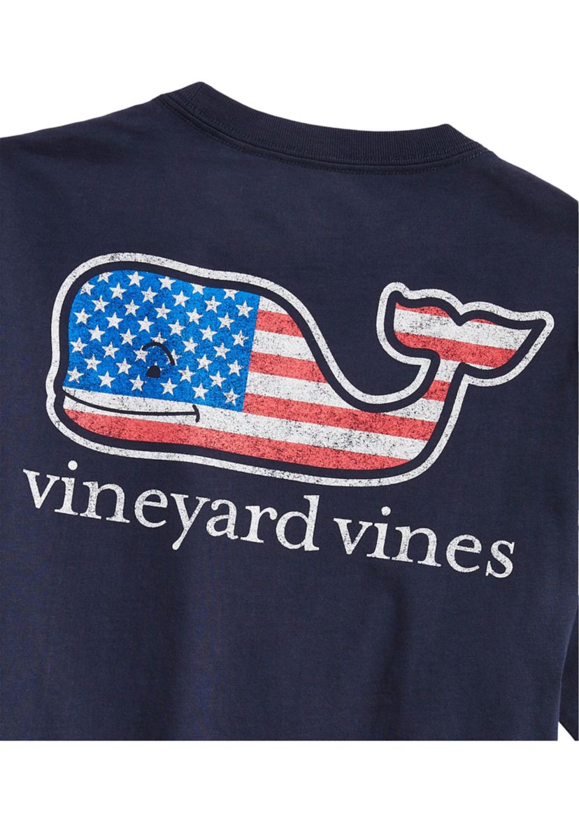 Boys 8-20 Flag Whale Short Sleeve T-Shirt