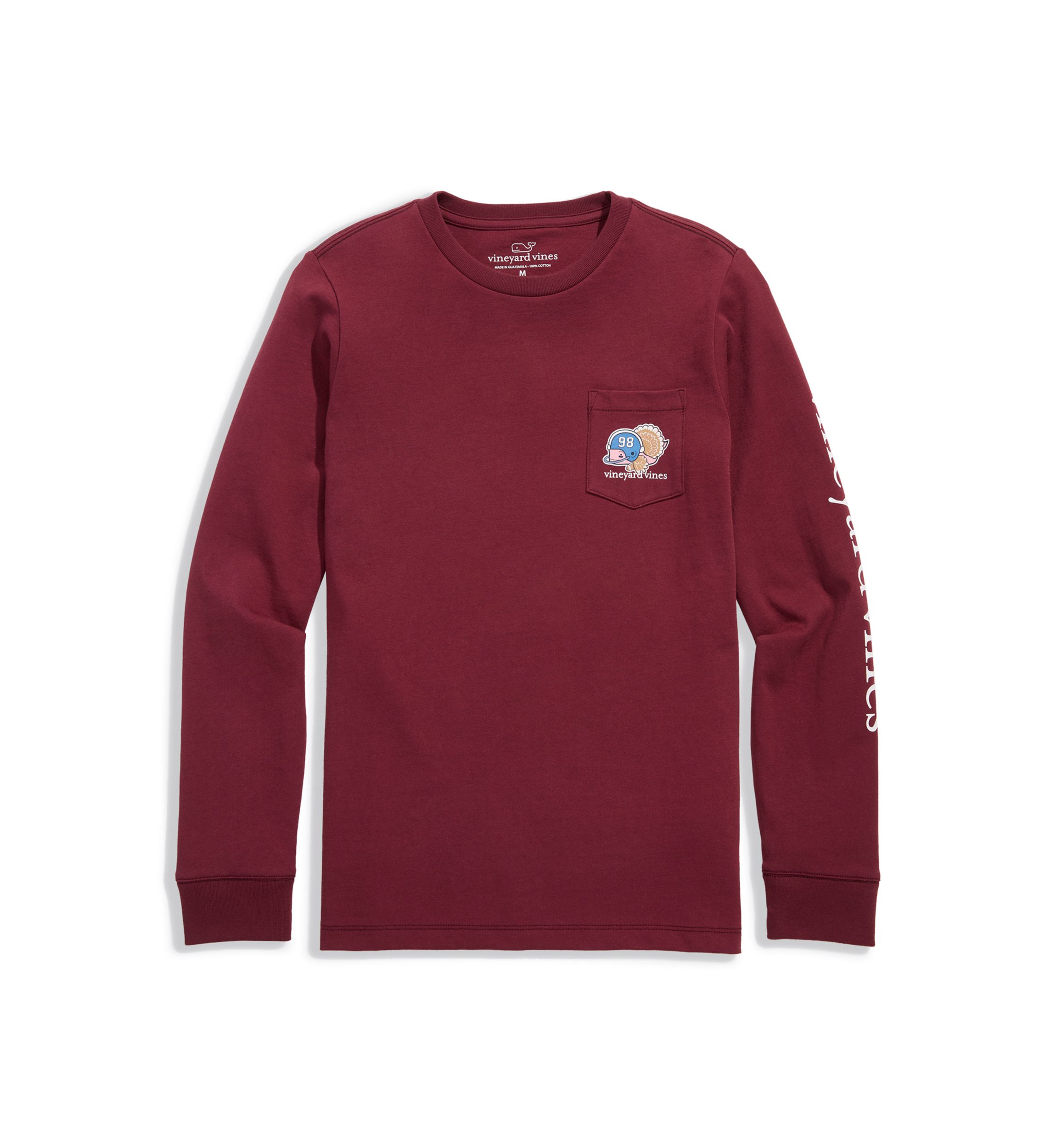 Boys 8-20 Long Slevee Cotton Turkey Football Graphic. T-Shirt