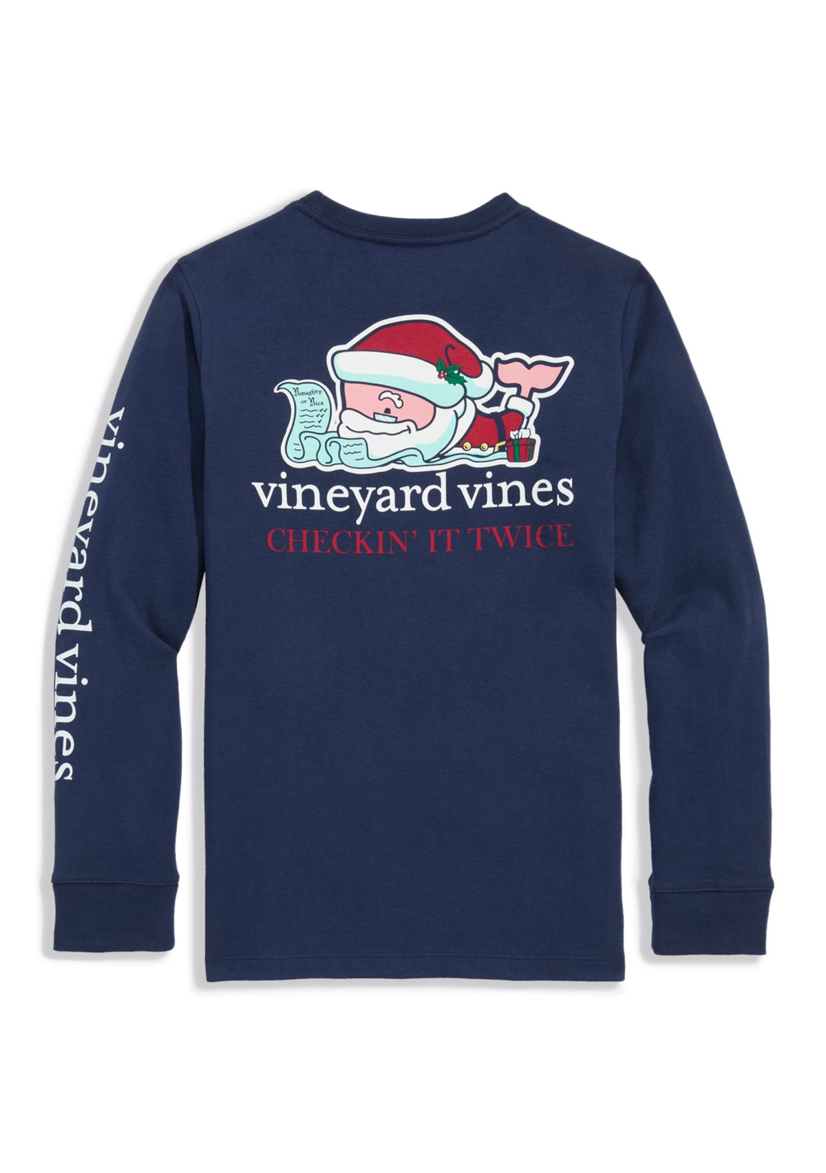 Boys 8-20 Long Sleeve Cotton Santa Whale Graphic T-Shirt 