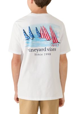 Vineyard Vines Boys 8-20 Sailboat Graphic T-Shirt, White, XL