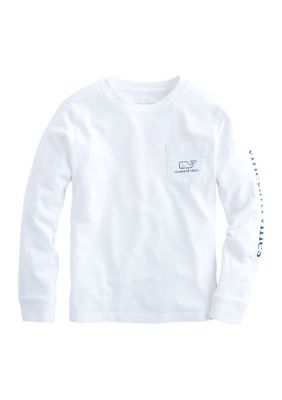Vineyard Vines BOYS 8-20 LS Vintage Whale Pkt T