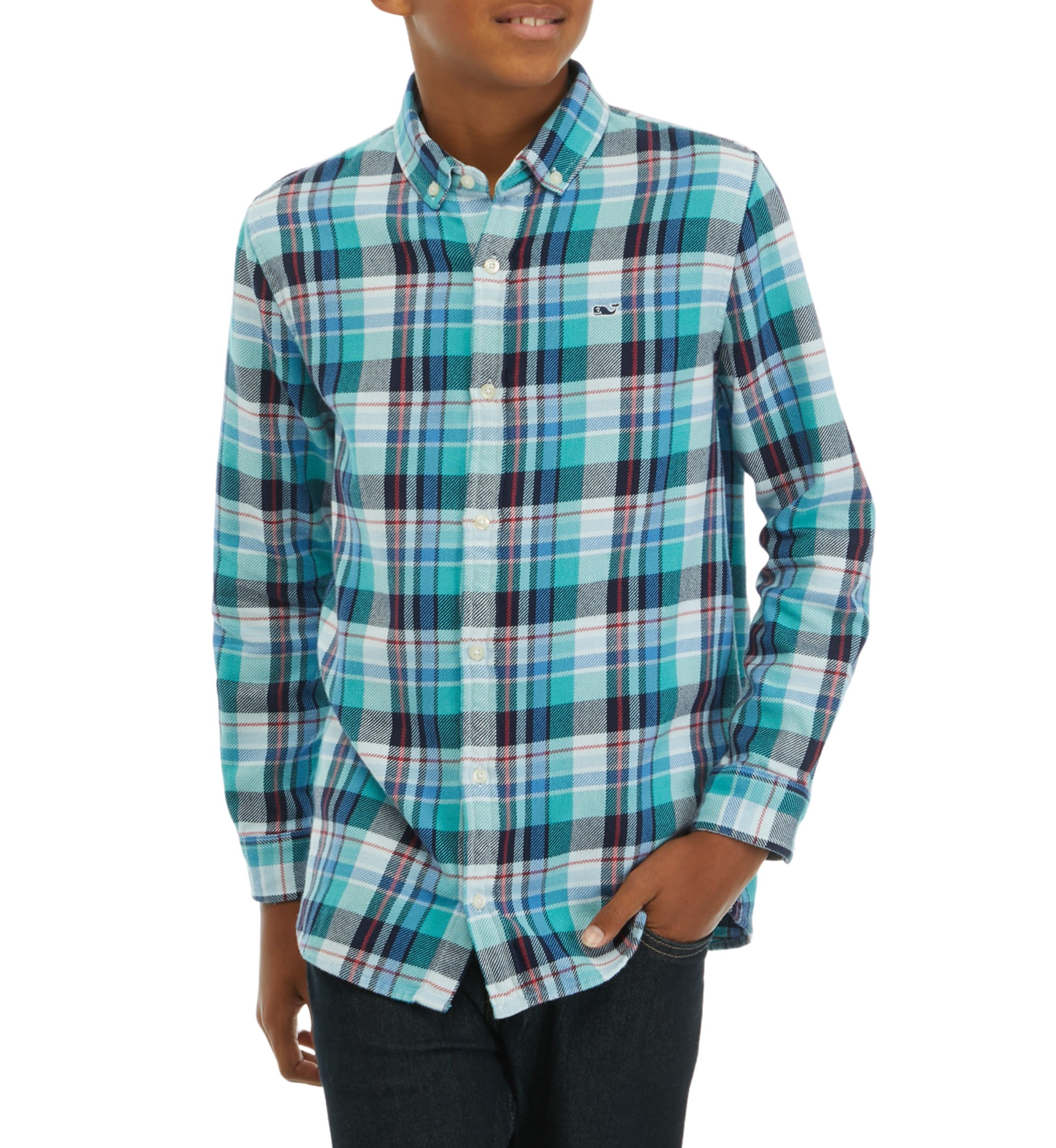 Boys 8-20 Midweight Twill Plaid Shirt
