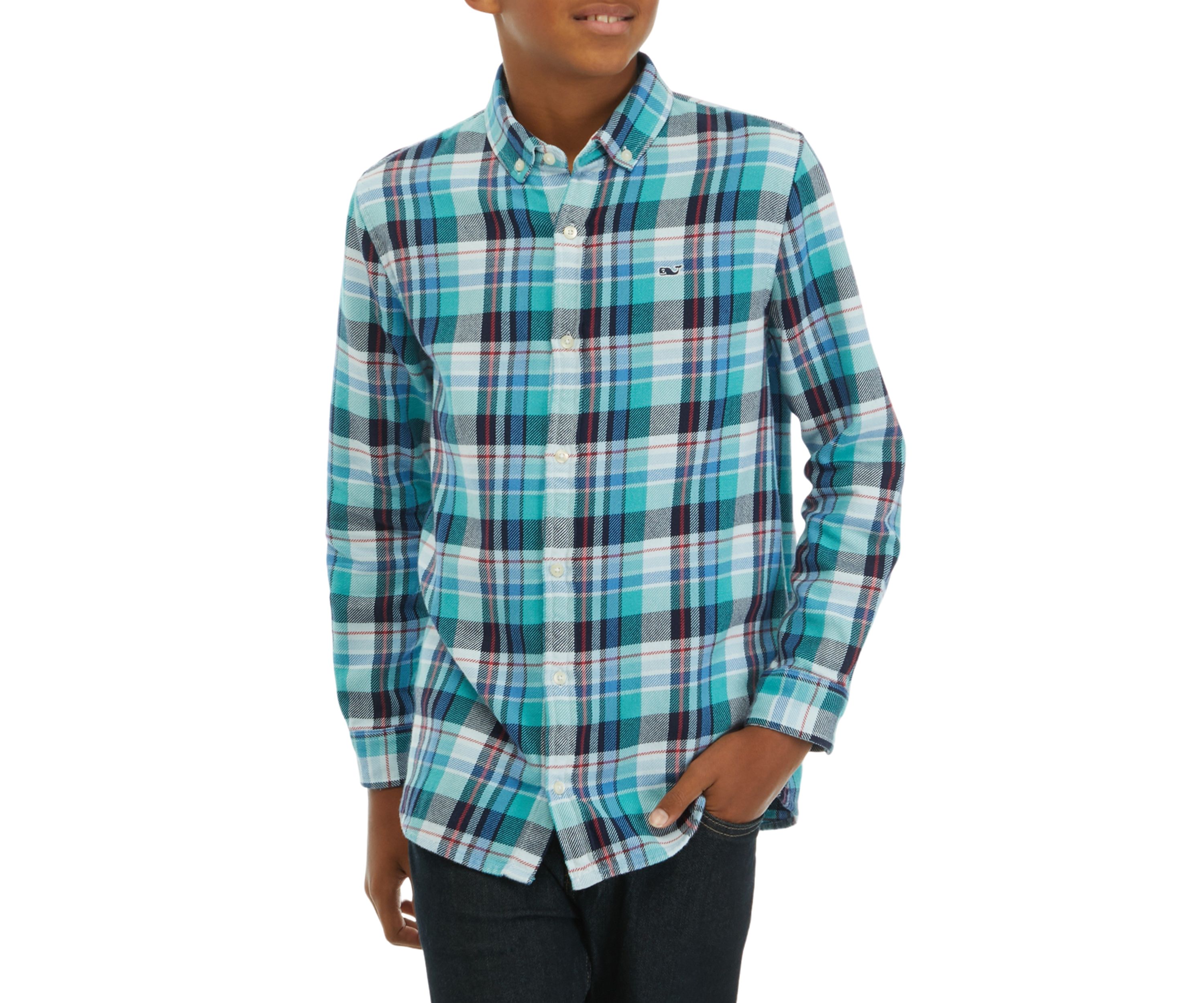 Boys 8-20 Midweight Twill Plaid Shirt
