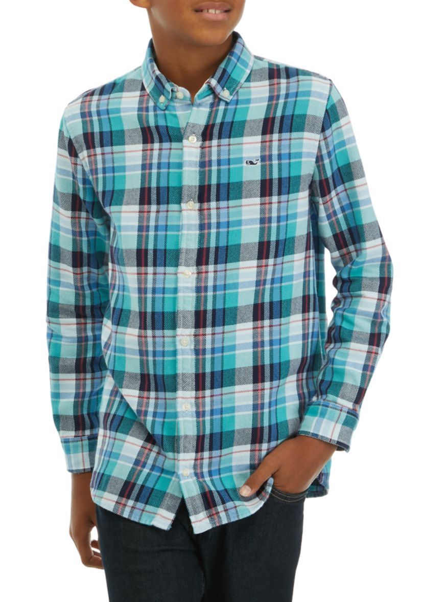 Boys 8-20 Midweight Twill Plaid Shirt