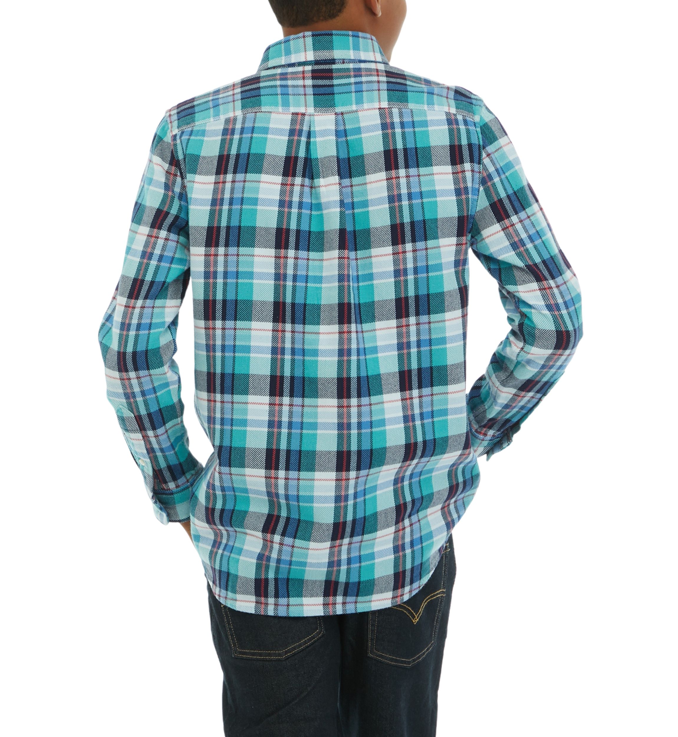 Boys 8-20 Midweight Twill Plaid Shirt