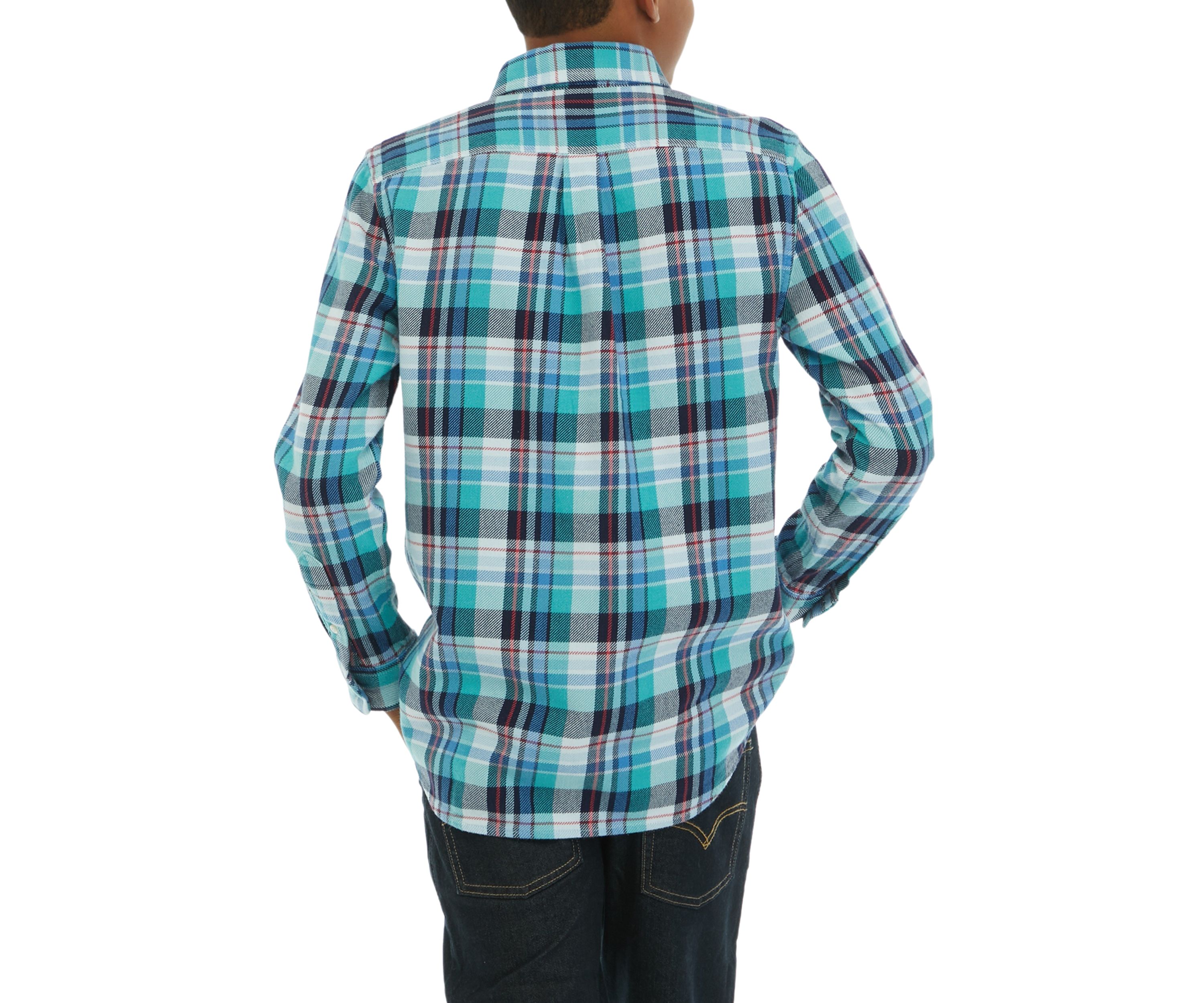 Boys 8-20 Midweight Twill Plaid Shirt