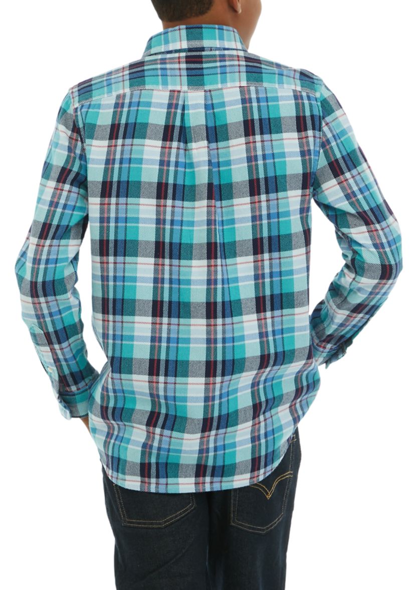 Boys 8-20 Midweight Twill Plaid Shirt
