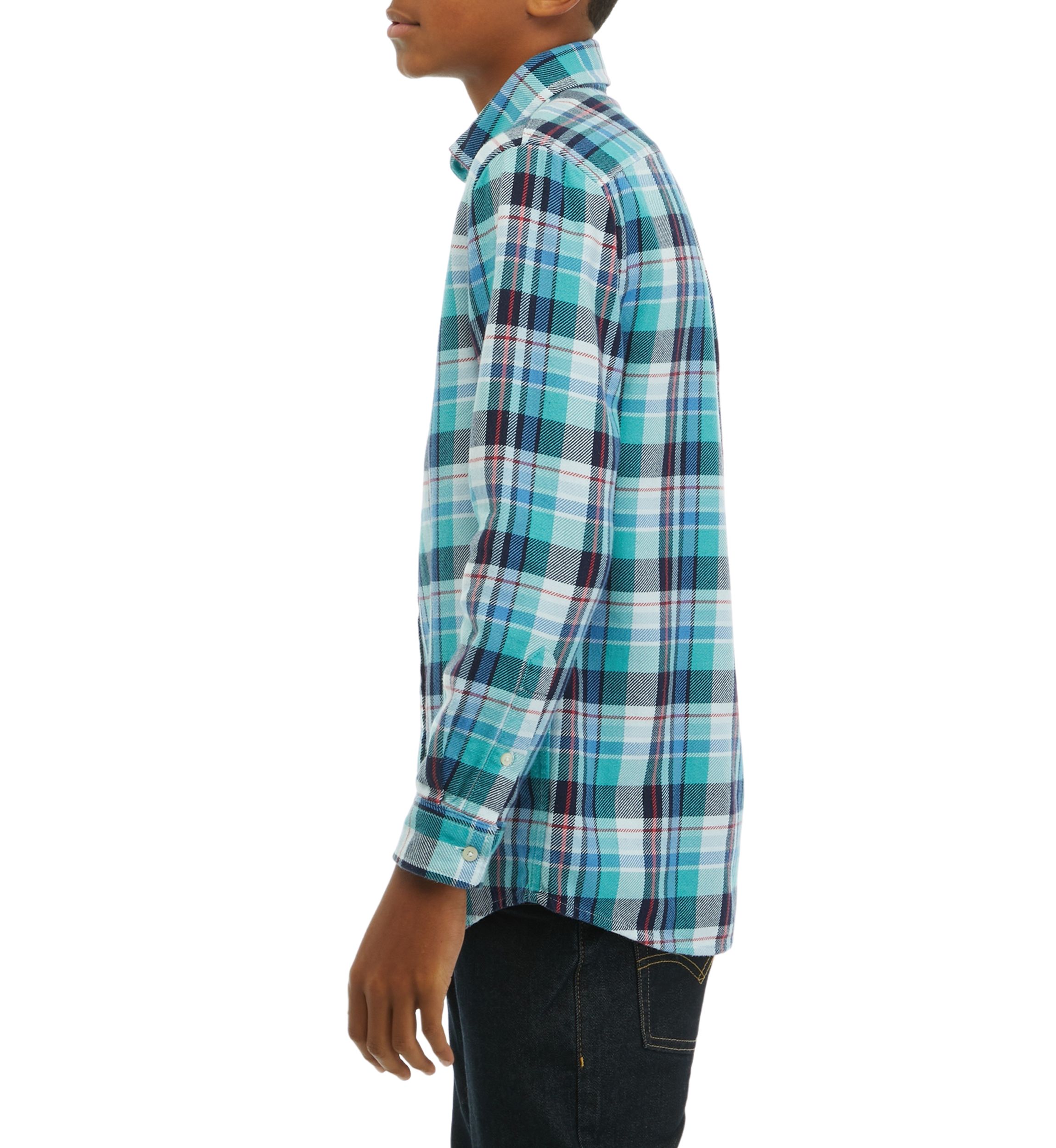 Boys 8-20 Midweight Twill Plaid Shirt