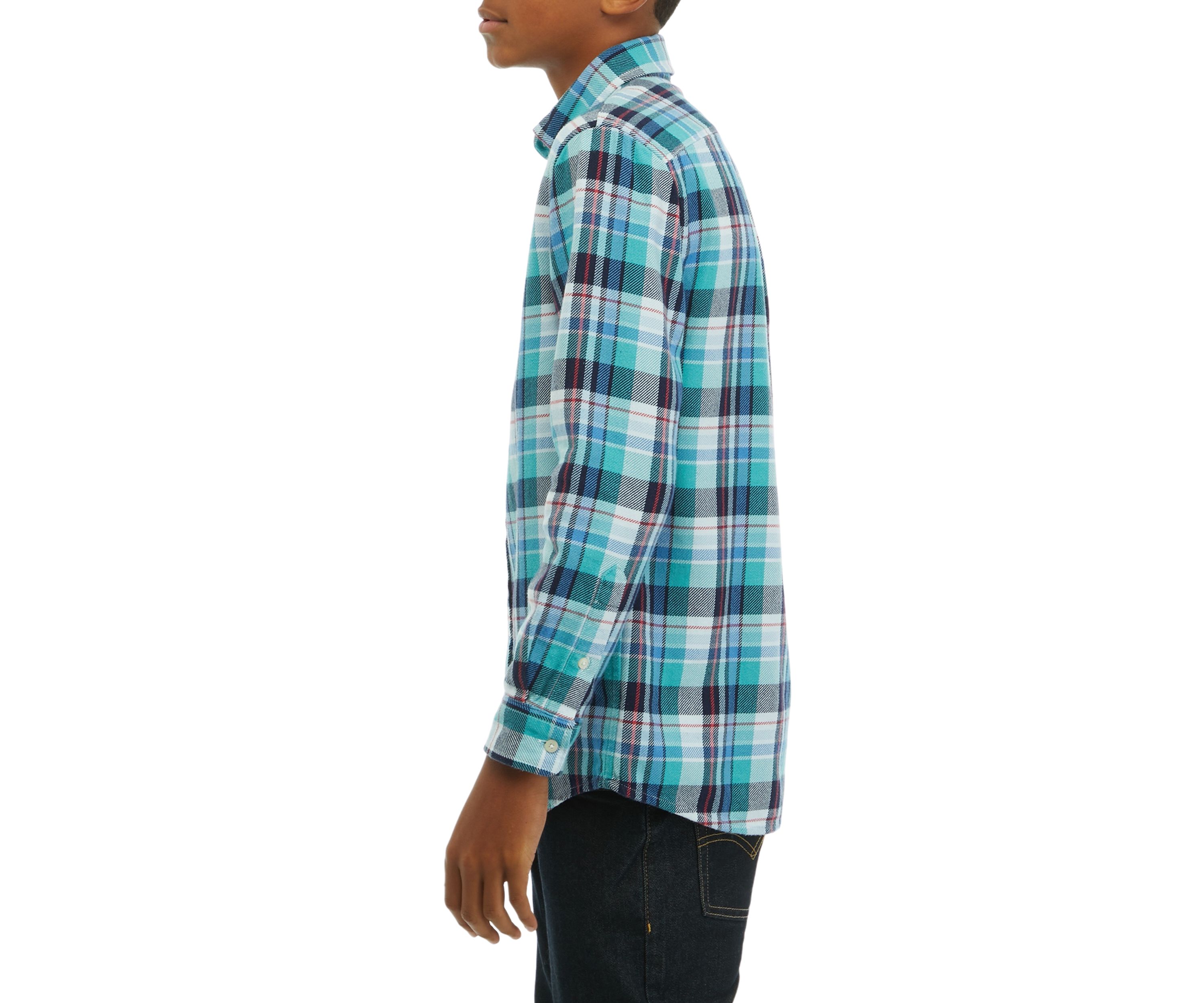 Boys 8-20 Midweight Twill Plaid Shirt