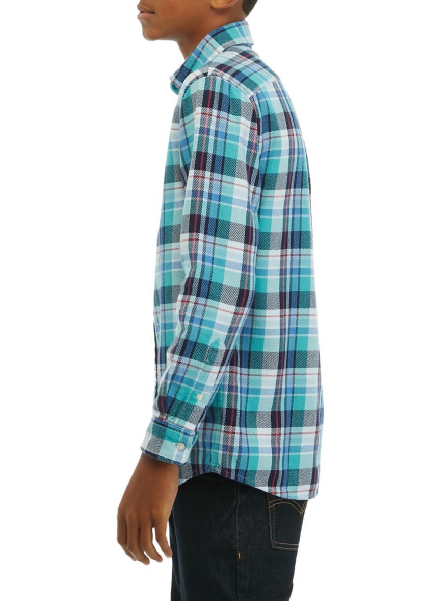 Boys 8-20 Midweight Twill Plaid Shirt
