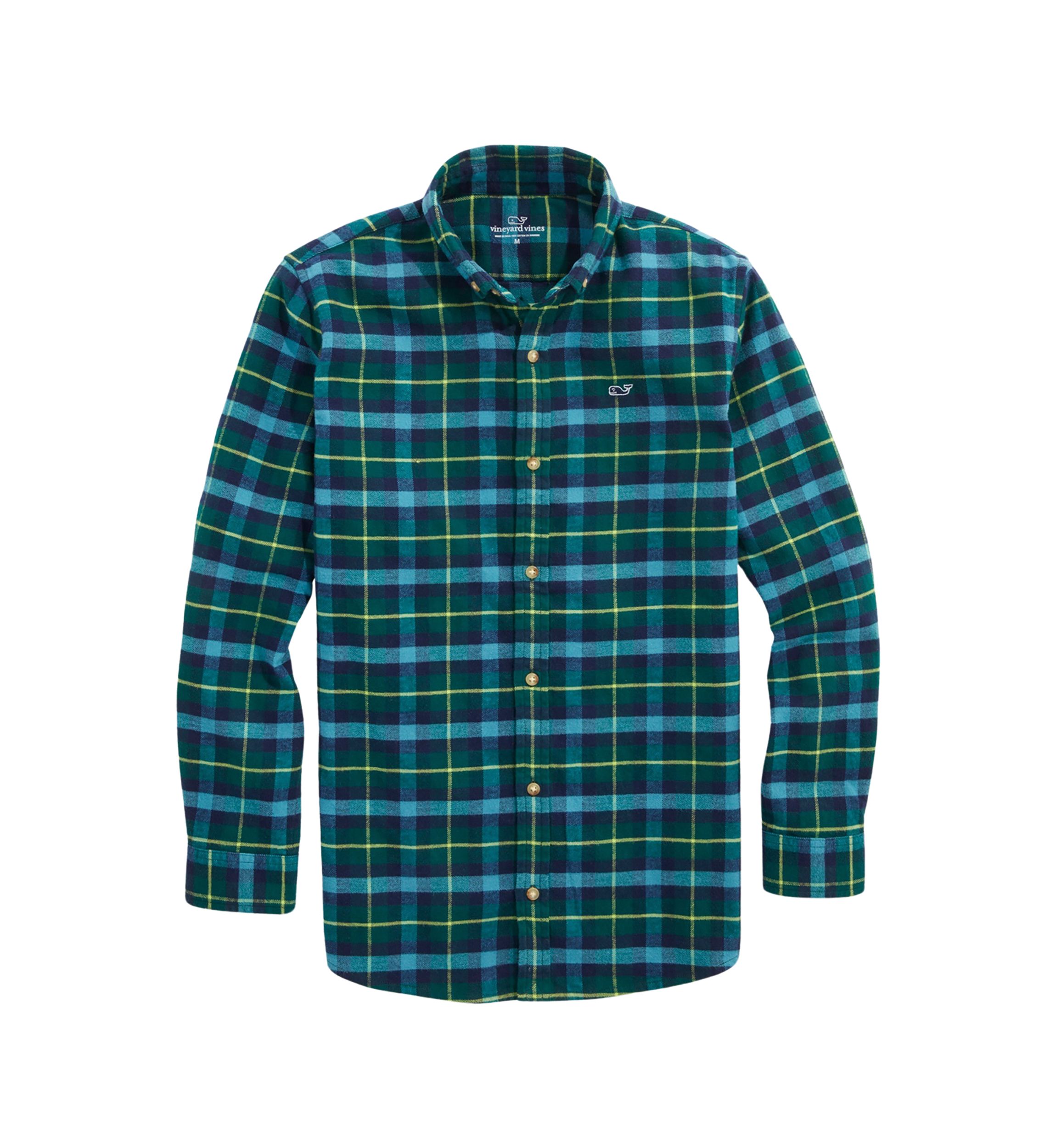 Boys 8-20 Flannel Plaid Whale Shirt