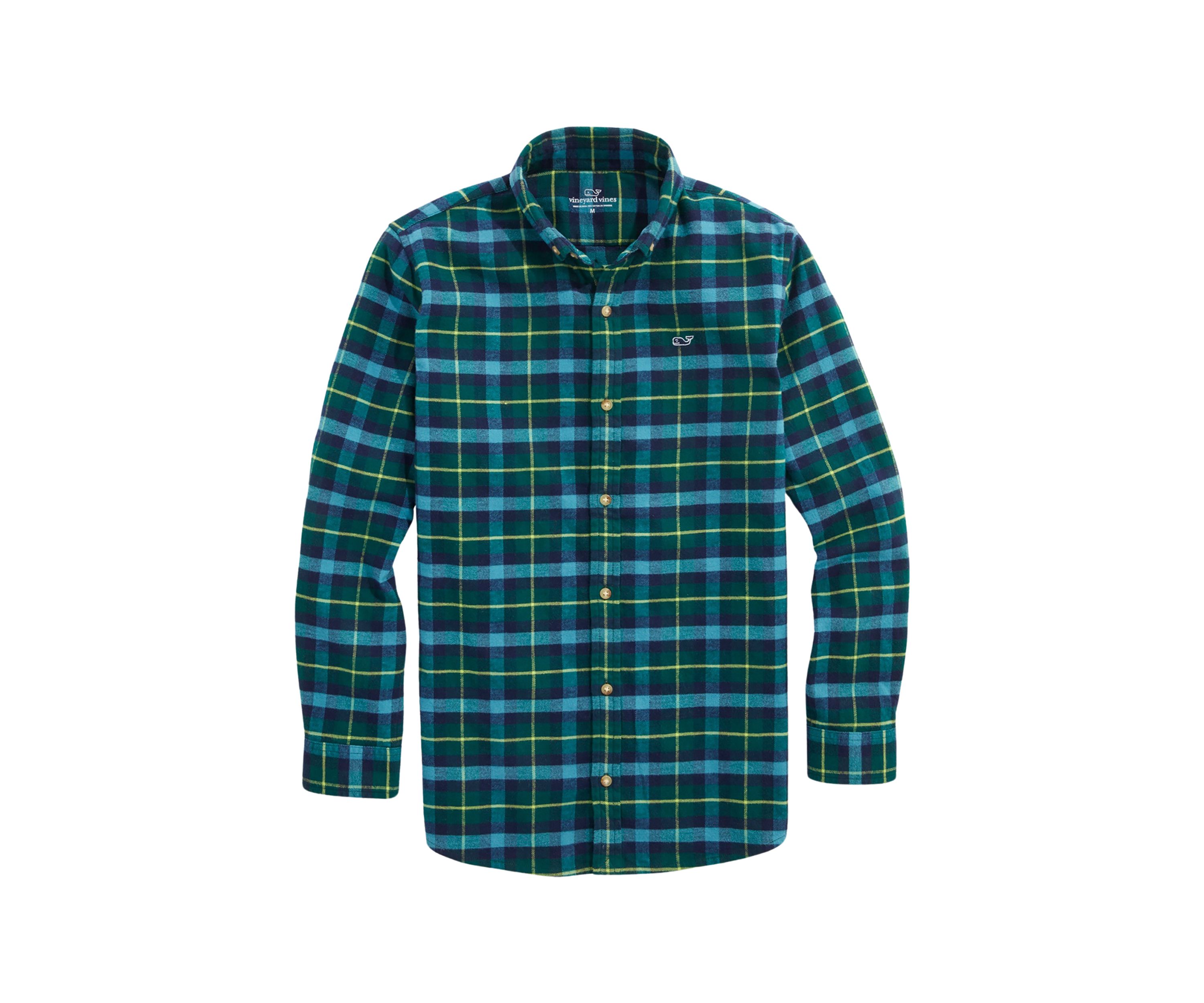 Boys 8-20 Flannel Plaid Whale Shirt