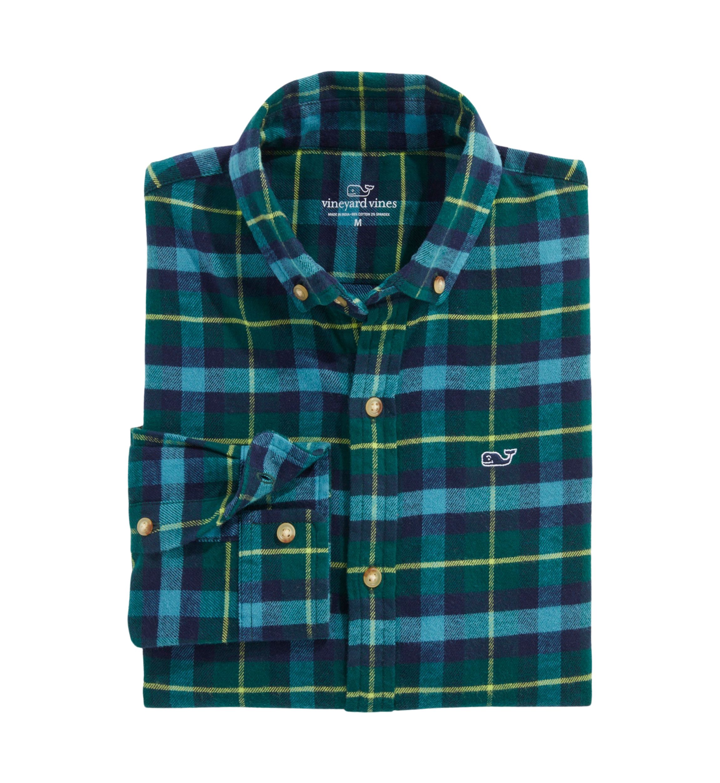 Boys 8-20 Flannel Plaid Whale Shirt