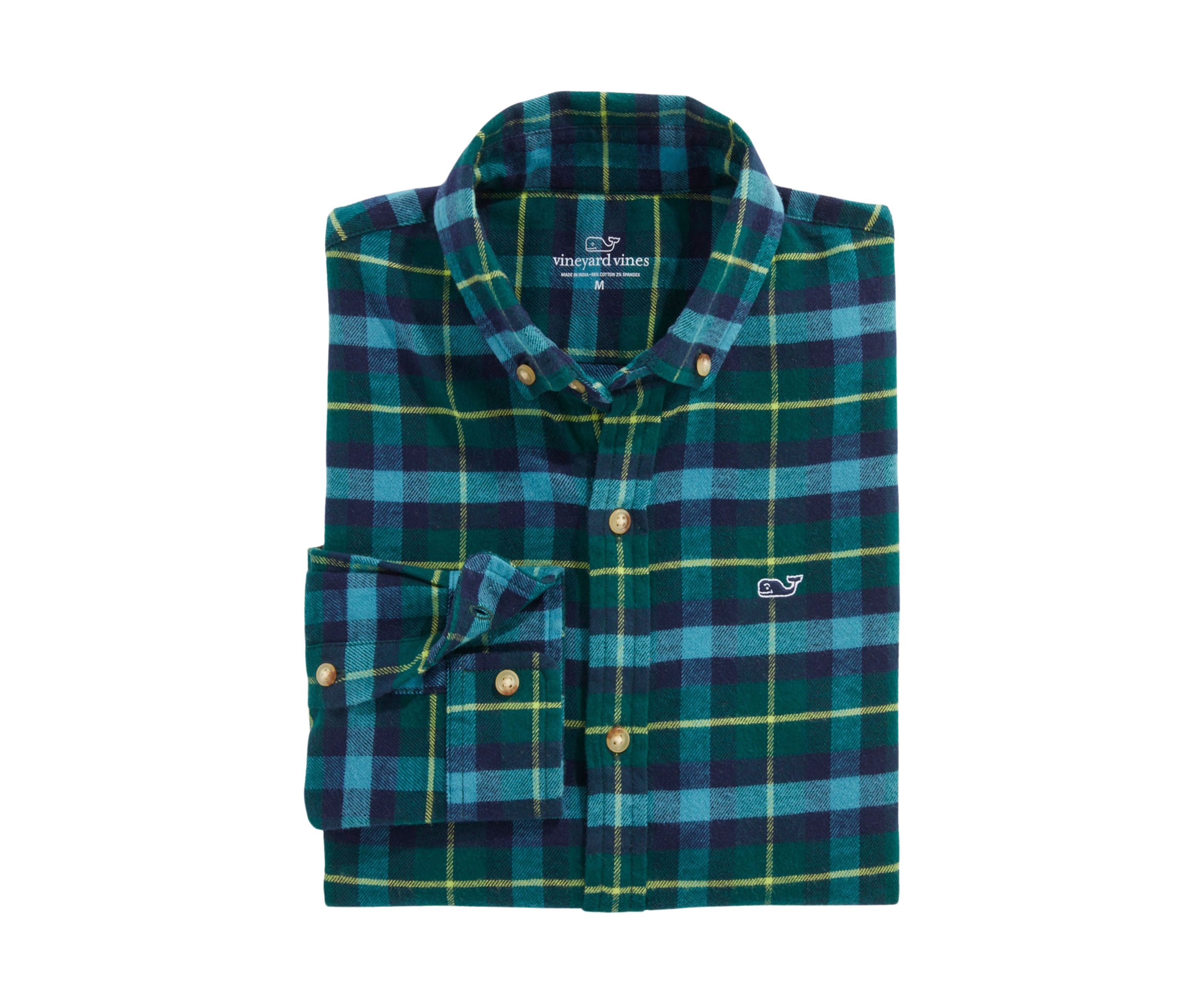 Boys 8-20 Flannel Plaid Whale Shirt