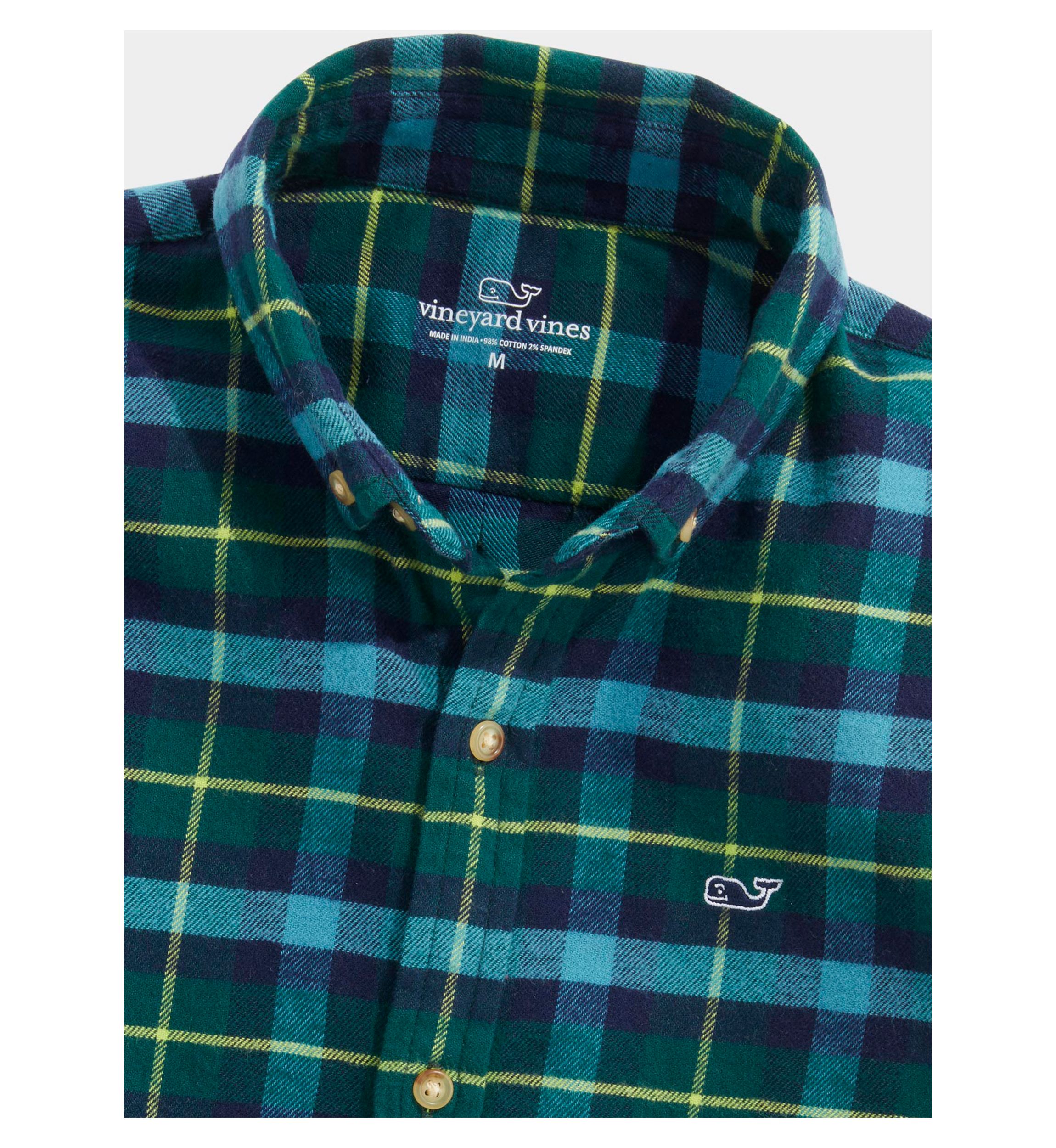Boys 8-20 Flannel Plaid Whale Shirt