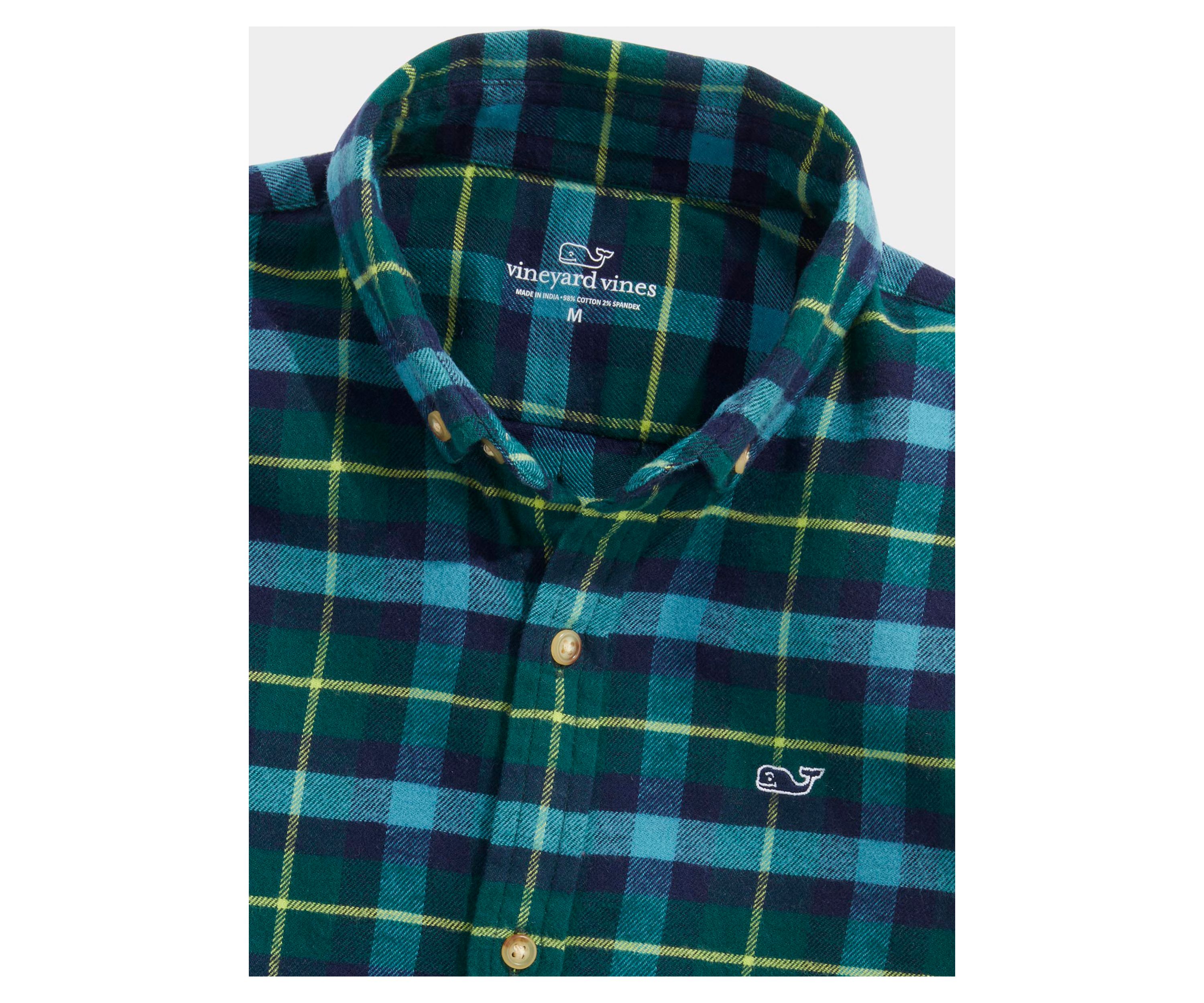Boys 8-20 Flannel Plaid Whale Shirt