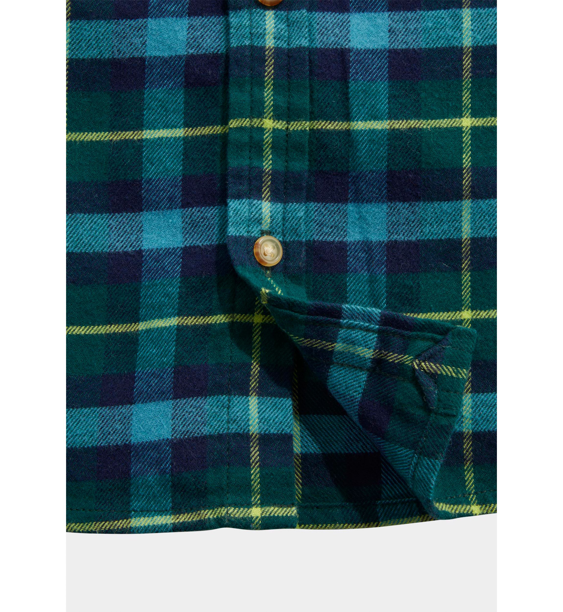 Boys 8-20 Flannel Plaid Whale Shirt