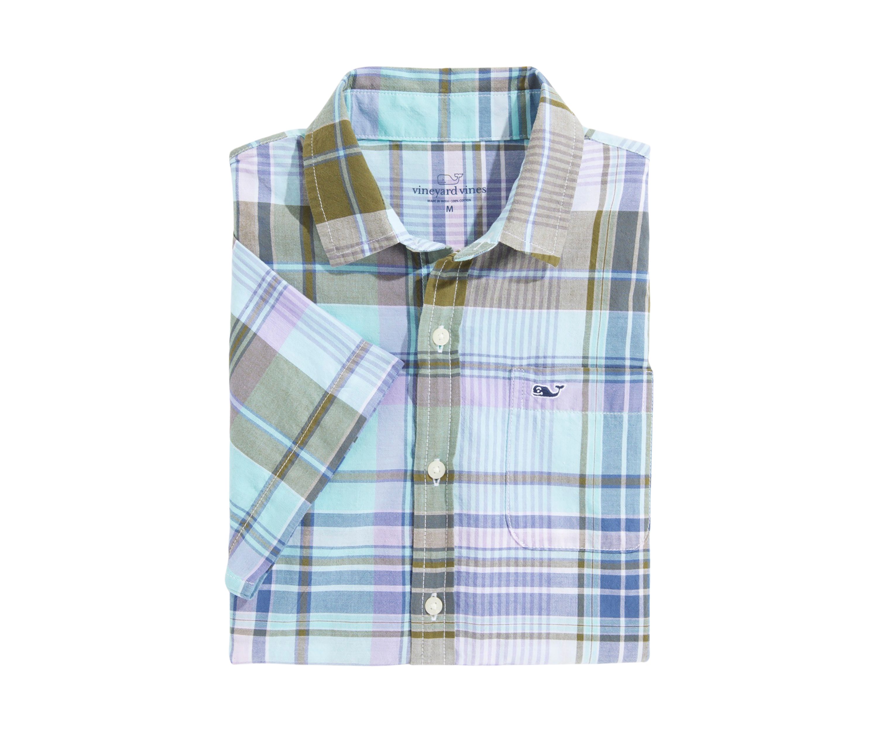 Boys 8-20 Short Sleeve Madras Plaid Shirt 