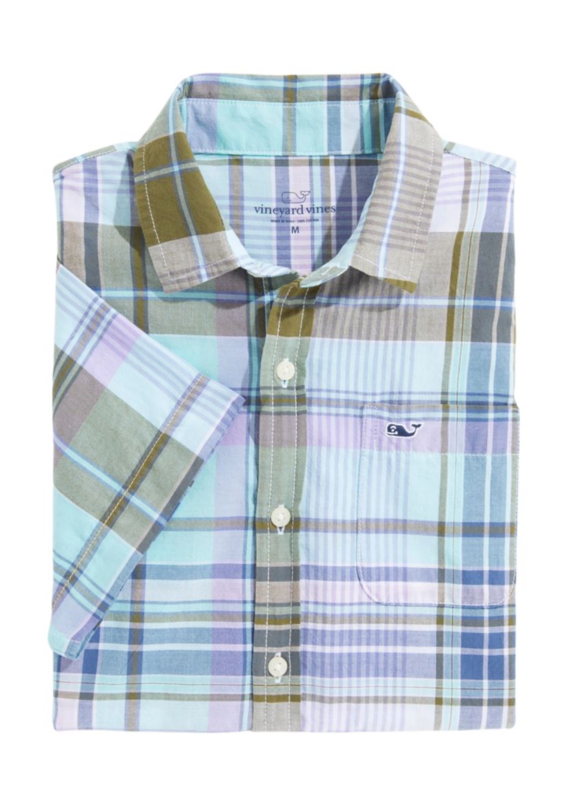 Boys 8-20 Short Sleeve Madras Plaid Shirt 