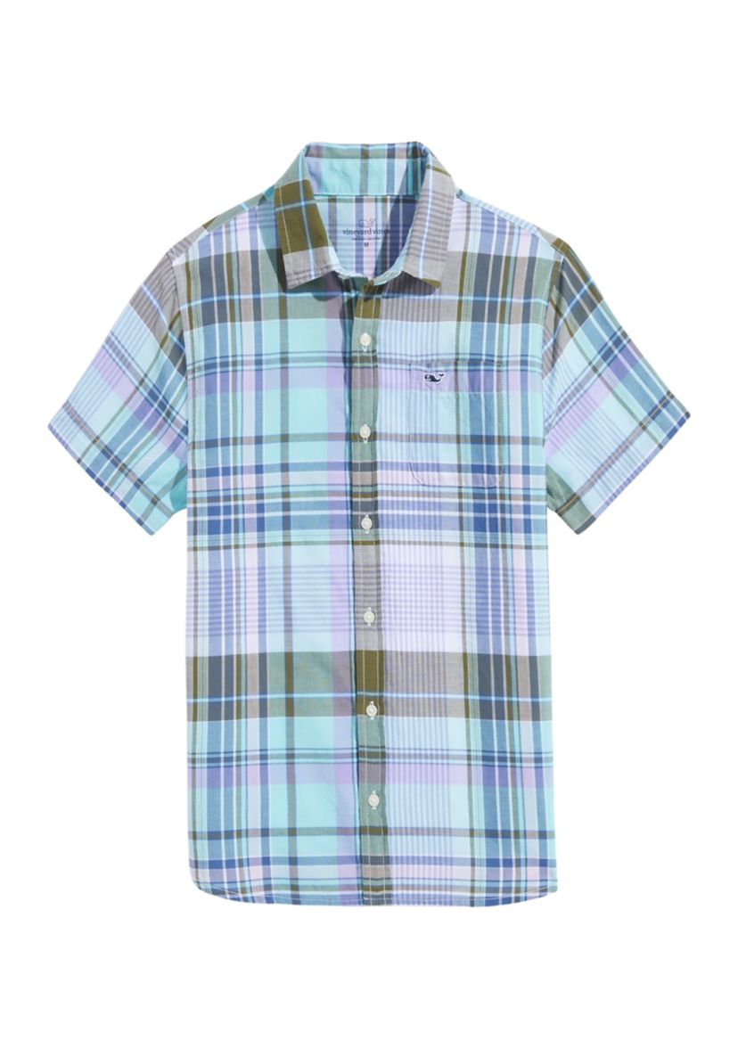 Boys 8-20 Short Sleeve Madras Plaid Shirt 