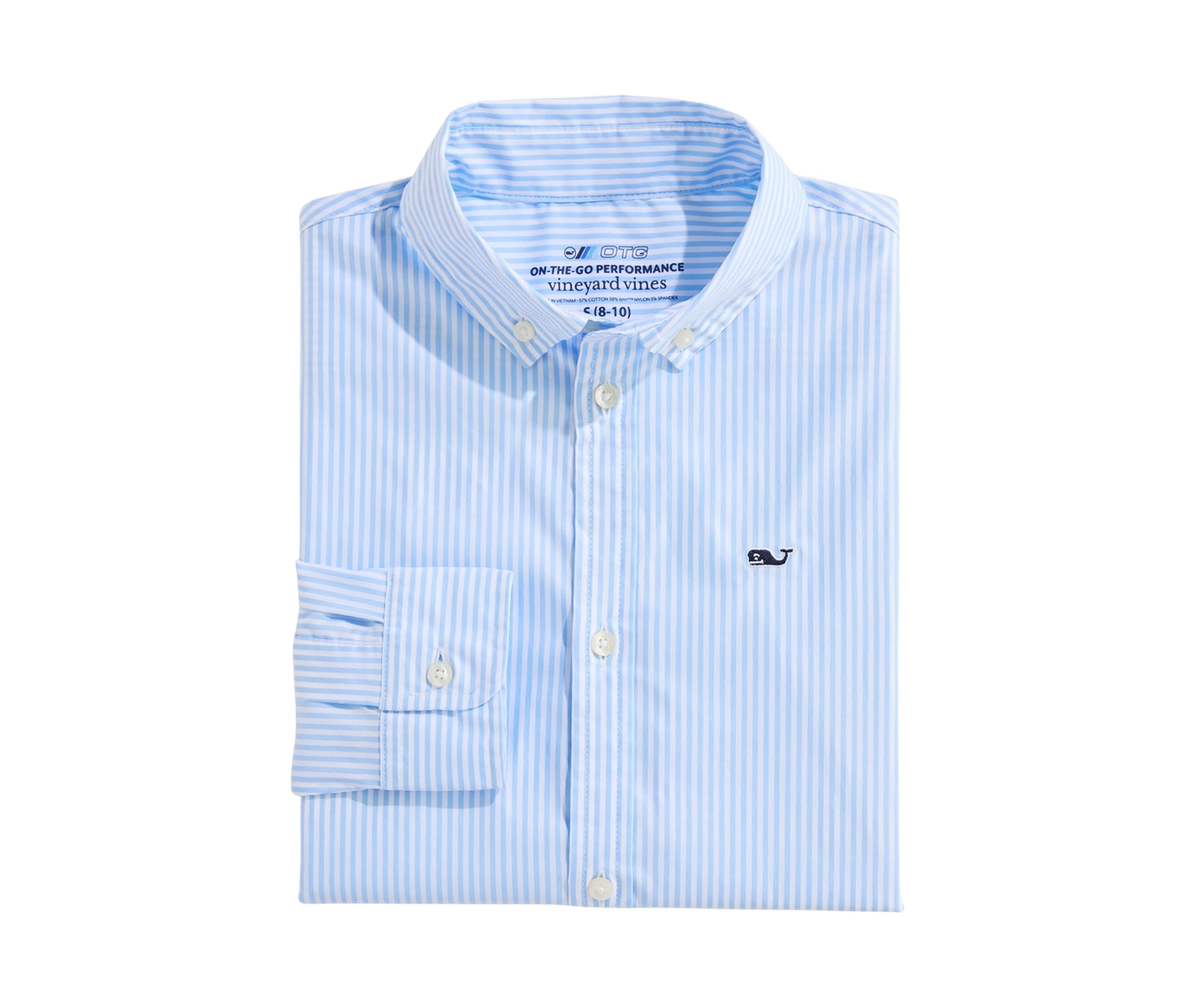 Boys 8-20 Stripe Button Down Shirt