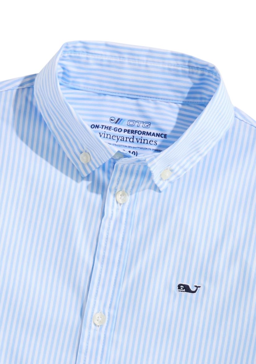 Boys 8-20 Stripe Button Down Shirt