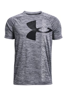 Under Armour Boys 8-20 Tech Split Logo T-Shirt, Navy Blue, XS -  0195253884627