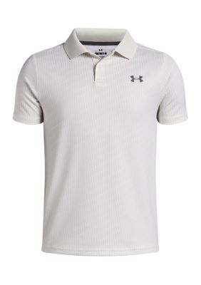 Under Armour Boys 8-20 UA Matchplay Printed Polo Shirt, White, Small