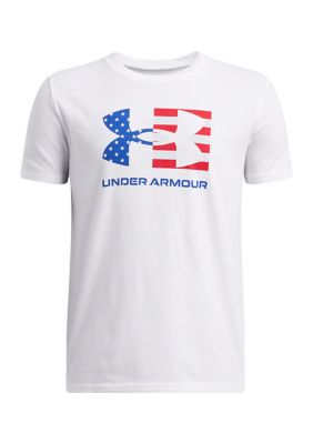 Under Armour Boys 8-20 UA Freedom Chest Flag Short Sleeve T-Shirt, White, Medium
