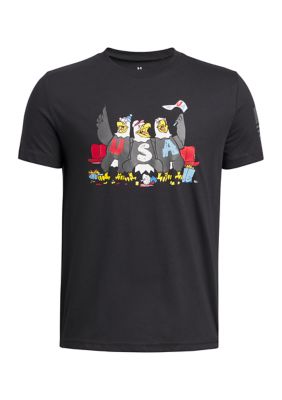 Under Armour Boys 8-20 UA Freedom Fun Eagle Short Sleeve T-Shirt, Black, XL
