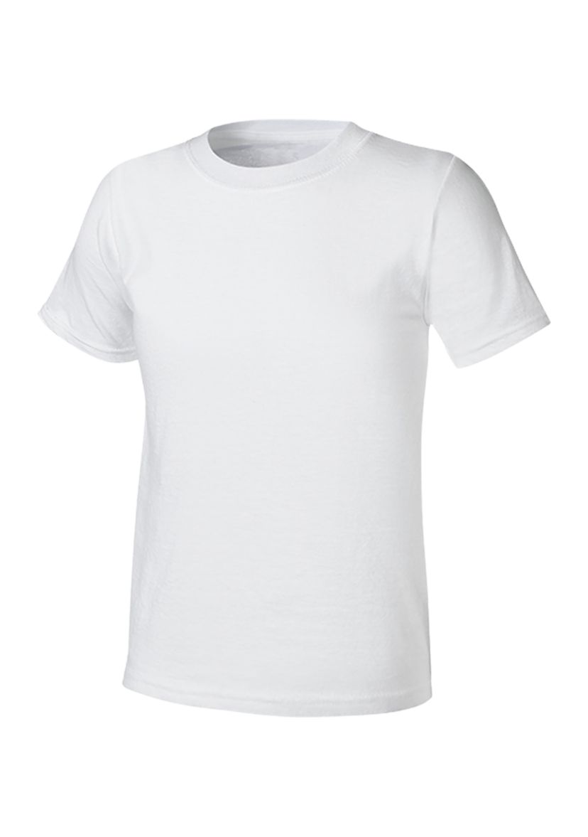 Boys Set of 5 White Crew Neck Undershirts 
