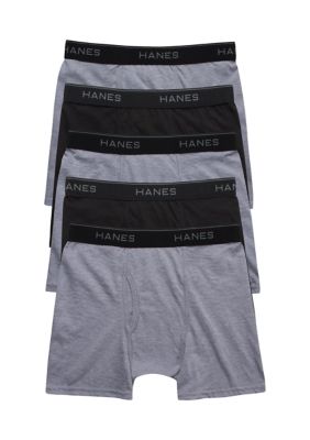 Hanes Boys Set of 5 Boxer Briefs belk