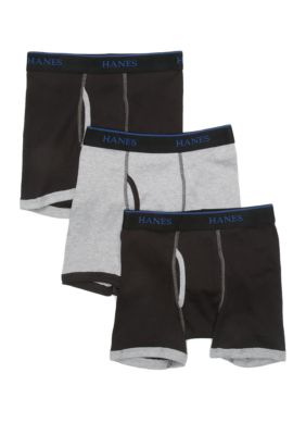 Hanes Boys 6 20 Black And Gray Ringer Boxer Brief Set Belk