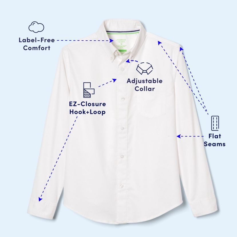 Boys 4-20 Adaptive Long Sleeve Oxford Shirt