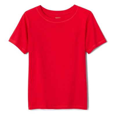 French Toast Men's Boys XS-XL Adaptive Short Sleeve Crewneck Tee, Red, Large
