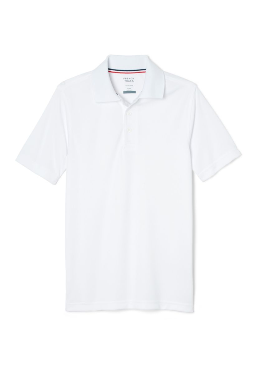 Boys Short Sleeve Stretch Moisture Wicking Polo Shirt