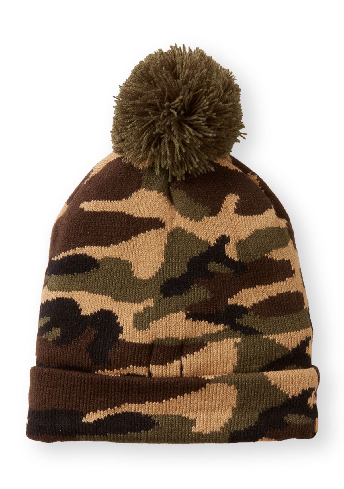 Kids Accessories Camo Knit Hat and Gloves Set