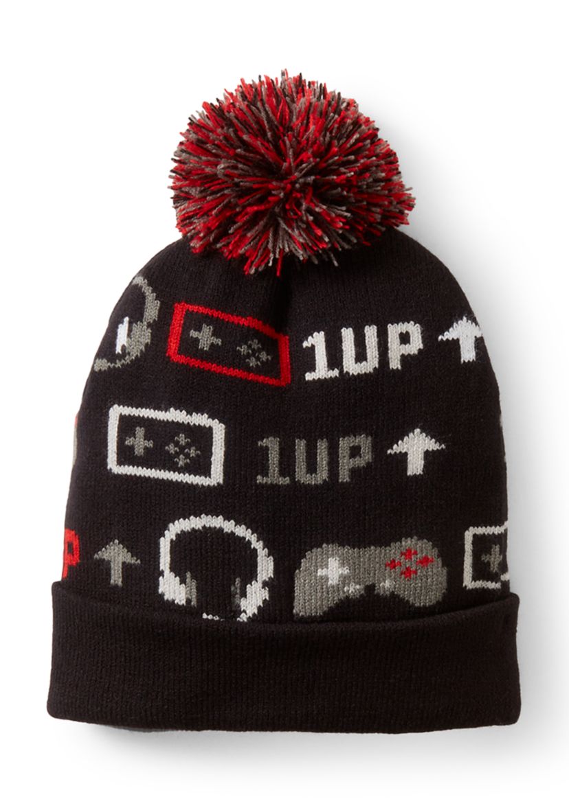 Kids Accessories Gamer Knit Hat and Gloves Set