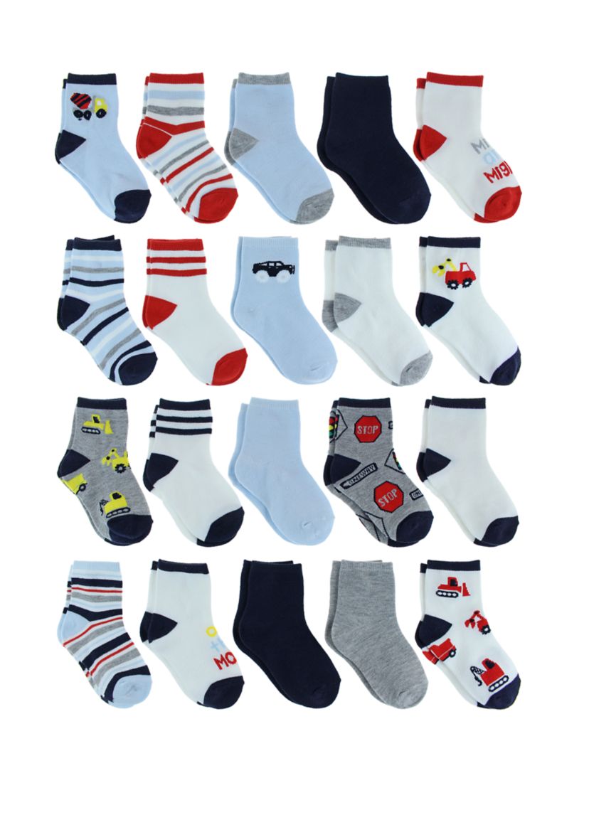 Baby Boys Set of 20 Tod on the Move Socks