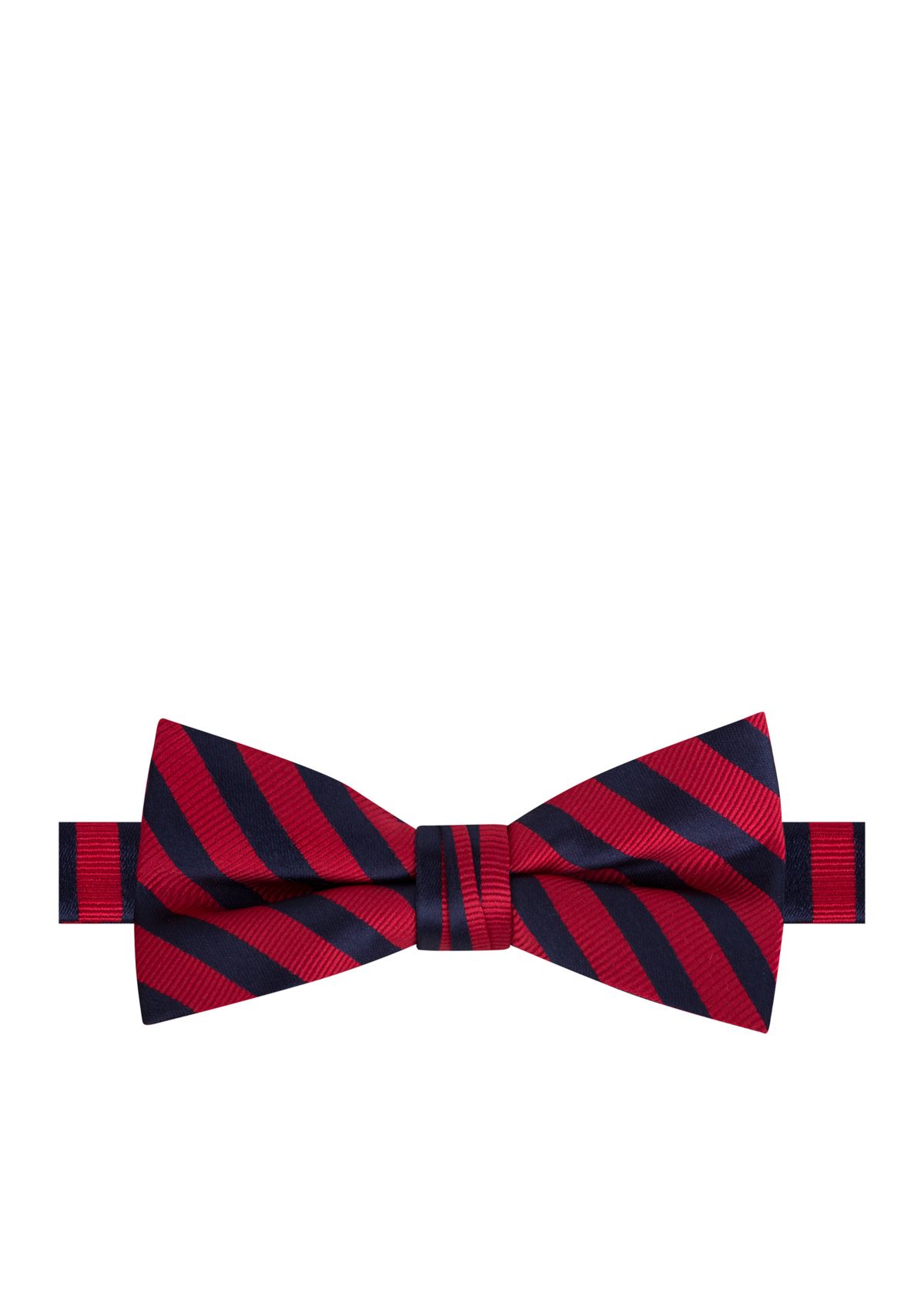 Toddler Boys Red and Navy Bar Stripe Bow Tie