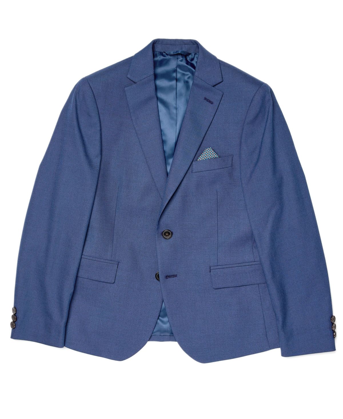 single breasted-2Btn-Front Boys Flap pockets-side vent, fully lined