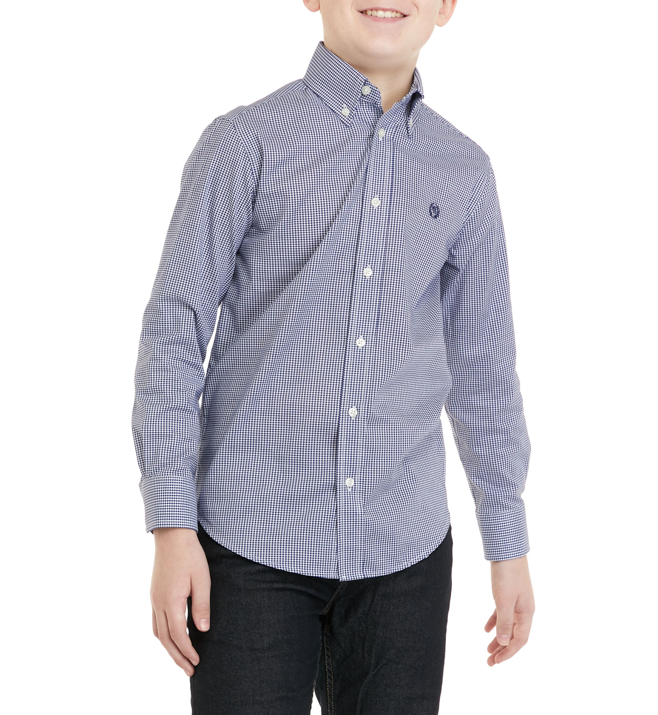 Boys 8-20 Long Sleeve Gingham Shirt